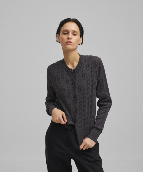 ANOTHER OFFICE WOMEN(アナザー オフィス ウーマン)の「w. Current Cable Cardigan (Dark Navy)(カーディガン/ボレロ・レディース・その他・0)」の2枚目の写真