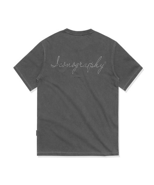 ICONOGRAPHY(アイコノグラフィー)の「PIGMENT EMBLEM SILICONE VOLUME PRINT BK(Tシャツ/カットソー・レディース・ブラック・MEDIUM/LARGE)」の2枚目の写真