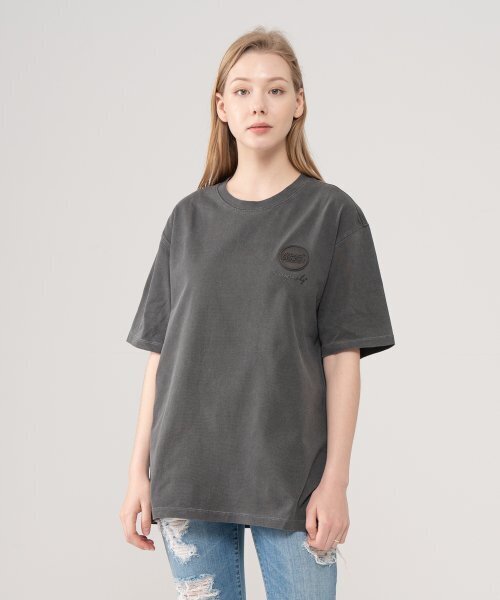 ICONOGRAPHY(アイコノグラフィー)の「PIGMENT EMBLEM SILICONE VOLUME PRINT BK(Tシャツ/カットソー・レディース・ブラック・MEDIUM/LARGE)」の5枚目の写真