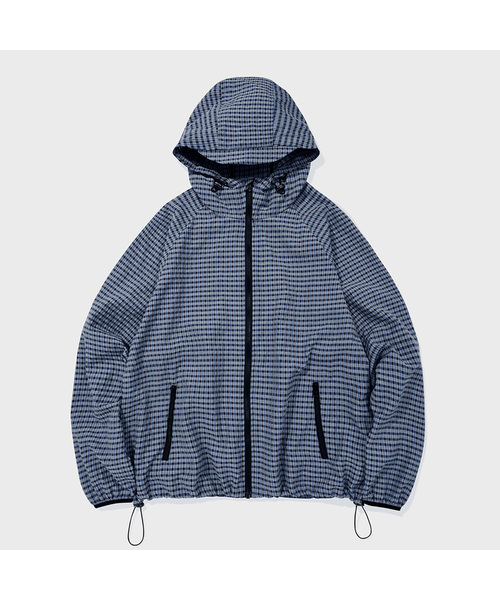 KANEITEI(カネイテイ)の「SOFT SHELL CHECKER JACKET (BLUE)(ナイロンジャケット・レディース・ブルー・SMALL/MEDIUM/LARGE)」の1枚目の写真