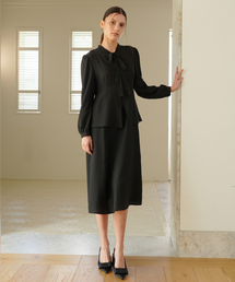 RIBBON TIE DRESS / BLACK