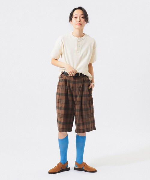 Healthknit(ヘルスニット)の「【別注】Healthknit / ヘビー リブ ショートスリーブ Tシャツ(Tシャツ/カットソー・レディース・ホワイト系その他7/ピンク/ネイビー・ONE SIZE)」の4枚目の写真