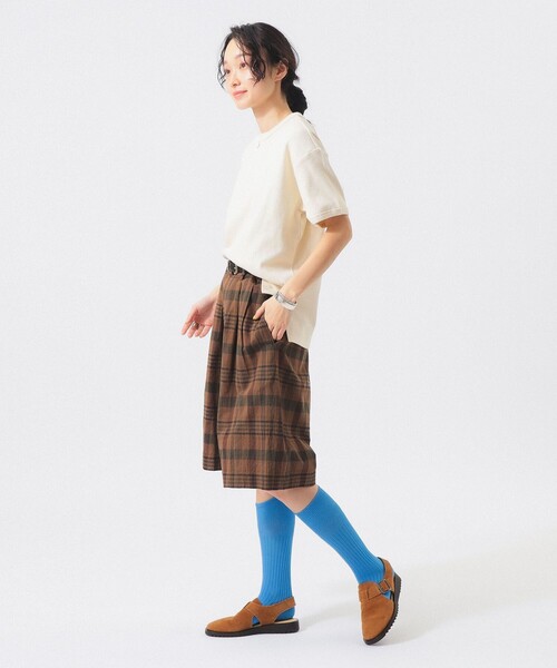 Healthknit(ヘルスニット)の「【別注】Healthknit / ヘビー リブ ショートスリーブ Tシャツ(Tシャツ/カットソー・レディース・ホワイト系その他7/ピンク/ネイビー・ONE SIZE)」の5枚目の写真
