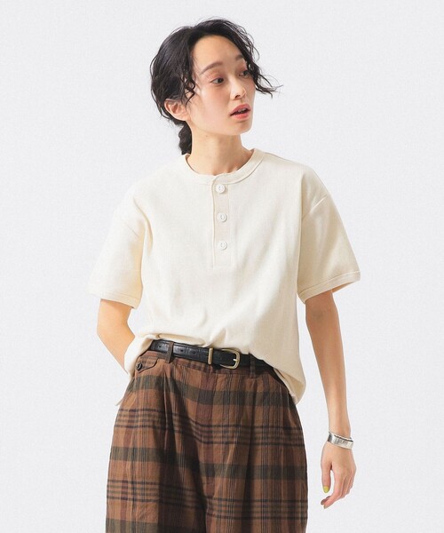Healthknit(ヘルスニット)の「【別注】Healthknit / ヘビー リブ ショートスリーブ Tシャツ(Tシャツ/カットソー・レディース・ホワイト系その他7/ピンク/ネイビー・ONE SIZE)」の7枚目の写真