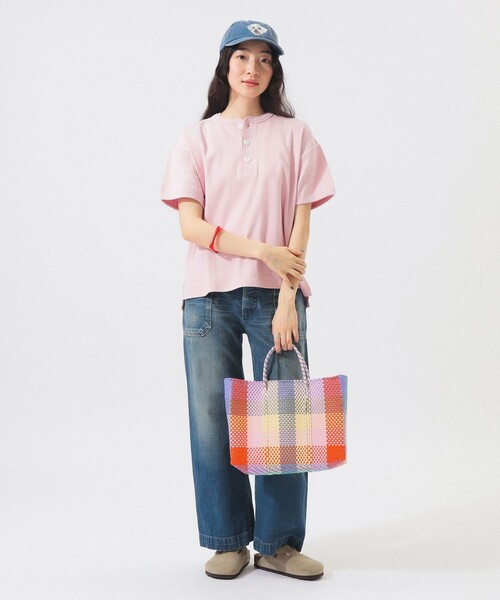 Healthknit(ヘルスニット)の「【別注】Healthknit / ヘビー リブ ショートスリーブ Tシャツ(Tシャツ/カットソー・レディース・ホワイト系その他7/ピンク/ネイビー・ONE SIZE)」の8枚目の写真