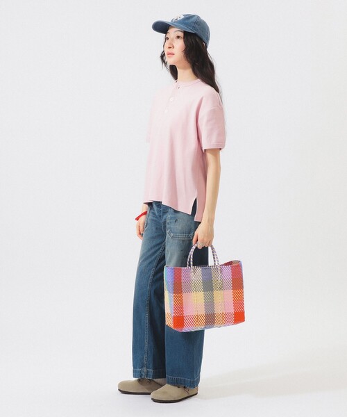 Healthknit(ヘルスニット)の「【別注】Healthknit / ヘビー リブ ショートスリーブ Tシャツ(Tシャツ/カットソー・レディース・ホワイト系その他7/ピンク/ネイビー・ONE SIZE)」の9枚目の写真