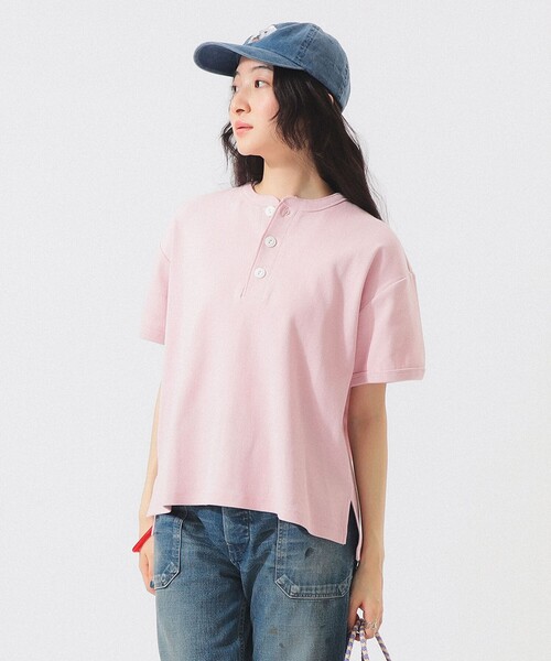 Healthknit(ヘルスニット)の「【別注】Healthknit / ヘビー リブ ショートスリーブ Tシャツ(Tシャツ/カットソー・レディース・ホワイト系その他7/ピンク/ネイビー・ONE SIZE)」の11枚目の写真