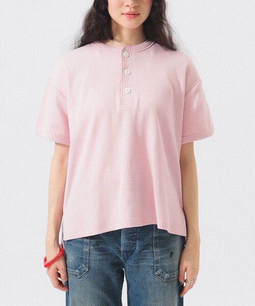 Healthknit(ヘルスニット)の「【別注】Healthknit / ヘビー リブ ショートスリーブ Tシャツ(Tシャツ/カットソー・レディース・ホワイト系その他7/ピンク/ネイビー・ONE SIZE)」の12枚目の写真