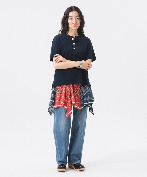 Healthknit(ヘルスニット)の「【別注】Healthknit / ヘビー リブ ショートスリーブ Tシャツ(Tシャツ/カットソー・レディース・ホワイト系その他7/ピンク/ネイビー・ONE SIZE)」の18枚目の写真