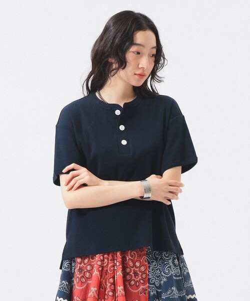 Healthknit(ヘルスニット)の「【別注】Healthknit / ヘビー リブ ショートスリーブ Tシャツ(Tシャツ/カットソー・レディース・ホワイト系その他7/ピンク/ネイビー・ONE SIZE)」の21枚目の写真