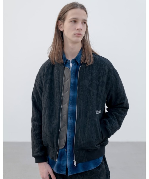 uniform experiment(ユニフォームエクスペリメント)の「JACQUARD SHORT BLOUSON(ブルゾン・メンズ・ブラック・2/3/4/1/5)」の2枚目の写真