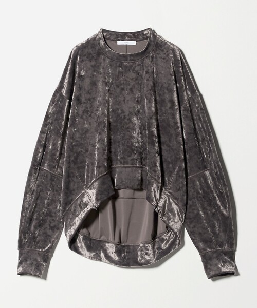 ASTRAET(アストラット)の「<ASTRAET>ベロア スソジップ クルーネックカットソー(Tシャツ/カットソー・レディース・ライトグレー/ダークグレー・FREE)」の9枚目の写真