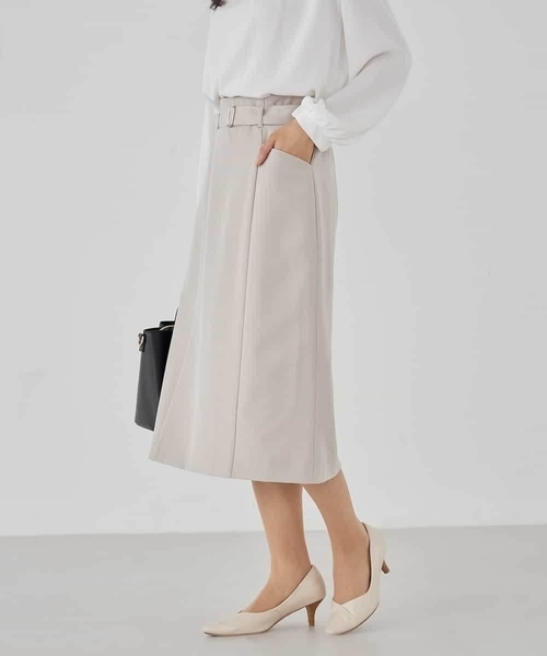 a.v.v（アーヴェヴェ）の「【洗える/ストレッチ/セットアップ対応】ダブルクロスタイトスカート（スカート・レディース・グレー系その他/ブラック/ネイビー・38/40/36）」の10枚目の写真