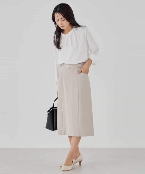 a.v.v（アーヴェヴェ）の「【洗える/ストレッチ/セットアップ対応】ダブルクロスタイトスカート（スカート・レディース・グレー系その他/ブラック/ネイビー・38/40/36）」の11枚目の写真