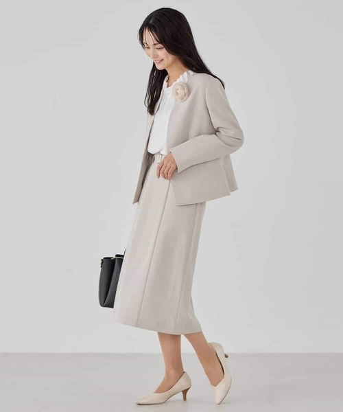 a.v.v（アーヴェヴェ）の「【洗える/ストレッチ/セットアップ対応】ダブルクロスタイトスカート（スカート・レディース・グレー系その他/ブラック/ネイビー・38/40/36）」の13枚目の写真