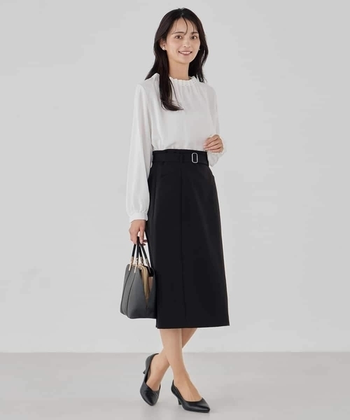 a.v.v（アーヴェヴェ）の「【洗える/ストレッチ/セットアップ対応】ダブルクロスタイトスカート（スカート・レディース・グレー系その他/ブラック/ネイビー・38/40/36）」の18枚目の写真