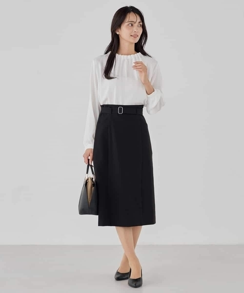 a.v.v（アーヴェヴェ）の「【洗える/ストレッチ/セットアップ対応】ダブルクロスタイトスカート（スカート・レディース・グレー系その他/ブラック/ネイビー・38/40/36）」の19枚目の写真