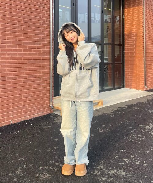 SLOW RECORD HOUSE(スローレコードハウス)の「モーメントフード集業_グレー/ネイビー(パーカー・レディース・その他・MEDIUM/LARGE)」の6枚目の写真