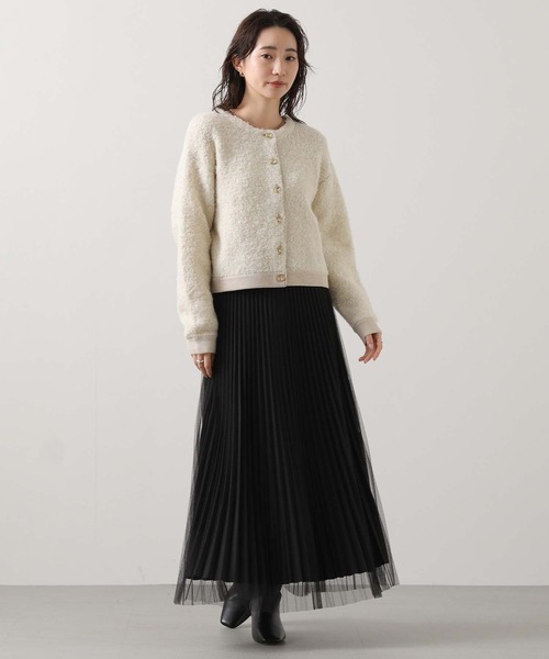 Gready Brilliant（グレディブリリアン）の「ブークレスパンコールニット（ニット/セーター・レディース・アイボリー/ブルー・FREE）」の8枚目の写真