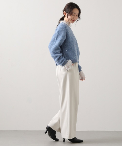 Gready Brilliant（グレディブリリアン）の「ブークレスパンコールニット（ニット/セーター・レディース・アイボリー/ブルー・FREE）」の17枚目の写真