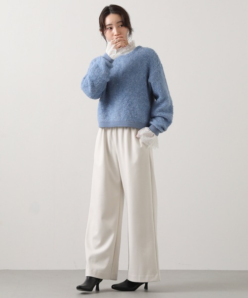 Gready Brilliant（グレディブリリアン）の「ブークレスパンコールニット（ニット/セーター・レディース・アイボリー/ブルー・FREE）」の19枚目の写真