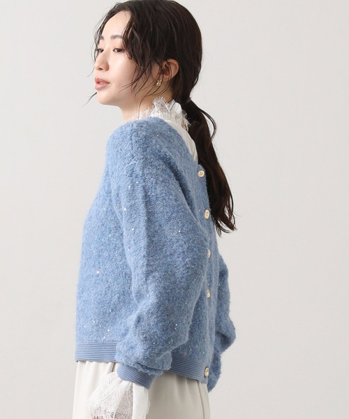 Gready Brilliant（グレディブリリアン）の「ブークレスパンコールニット（ニット/セーター・レディース・アイボリー/ブルー・FREE）」の22枚目の写真