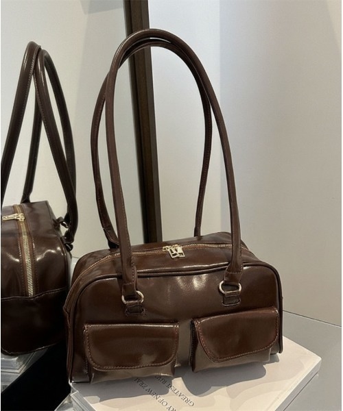 SHEPP（シープ）の「【26年春新作】ダブルポケットミニボストンバッグ（ボストンバッグ・レディース・ブラック/アイボリー/ブラウン・F）」の4枚目の写真