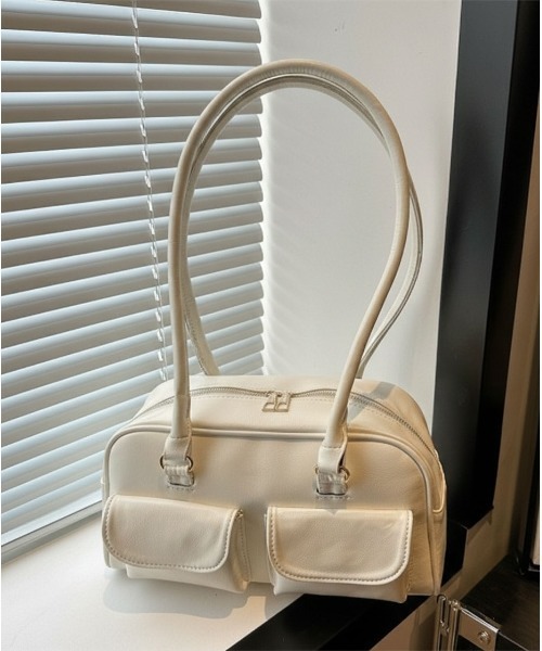 SHEPP（シープ）の「【26年春新作】ダブルポケットミニボストンバッグ（ボストンバッグ・レディース・ブラック/アイボリー/ブラウン・F）」の9枚目の写真