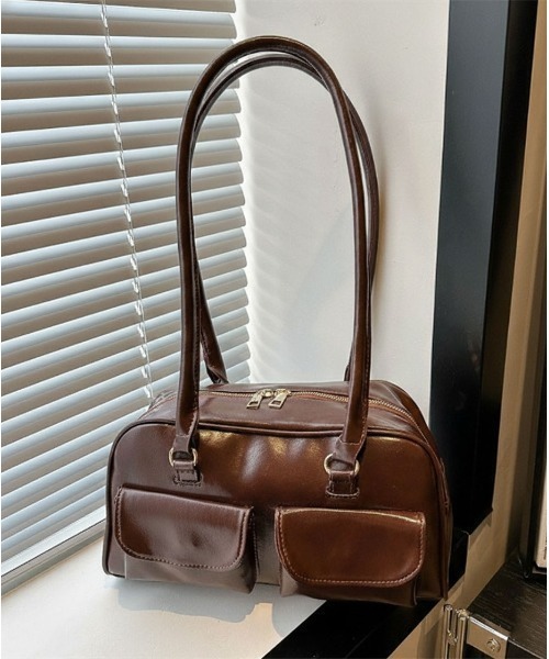 SHEPP（シープ）の「【26年春新作】ダブルポケットミニボストンバッグ（ボストンバッグ・レディース・ブラック/アイボリー/ブラウン・F）」の10枚目の写真