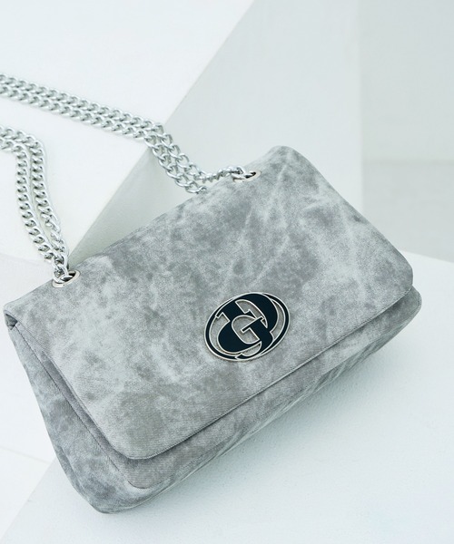 GYDA（ジェイダ）の「GYDA(ジェイダ)チェーンショルダーバッグ GY-B427 ビッグメタル（ショルダーバッグ・レディース・アイボリー/グレー/ブルー・FREE）」の2枚目の写真