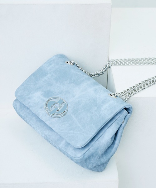 GYDA（ジェイダ）の「GYDA(ジェイダ)チェーンショルダーバッグ GY-B427 ビッグメタル（ショルダーバッグ・レディース・アイボリー/グレー/ブルー・FREE）」の3枚目の写真