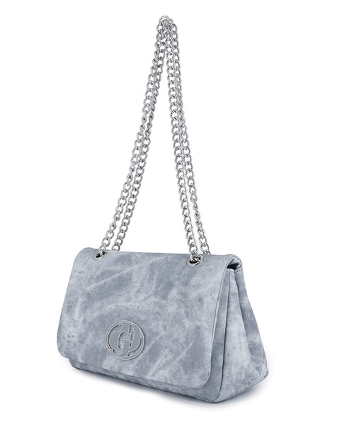 GYDA（ジェイダ）の「GYDA(ジェイダ)チェーンショルダーバッグ GY-B427 ビッグメタル（ショルダーバッグ・レディース・アイボリー/グレー/ブルー・FREE）」の6枚目の写真