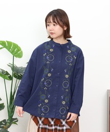 EMAGO 花パーツ刺繍シャツ