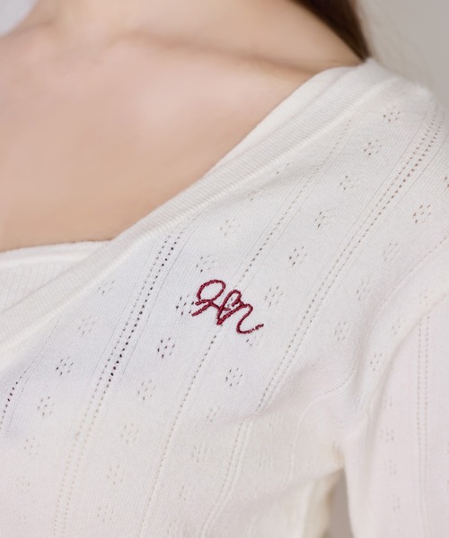 one after another NICE CLAUP（ワンアフターアナザーナイスクラップ）の「【Heart Collection】ビスチェ×カーディガンアンサンブル（アンサンブル・レディース・ピンク/杢グレー/アイボリー・FREE）」の18枚目の写真