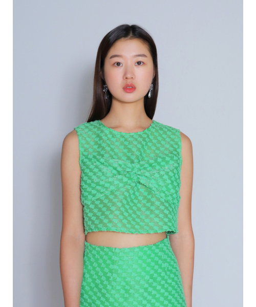 BOMNAL BOUTIQUE(ボムナルブティック)の「ツイストブラウス _ グリーン(シャツ/ブラウス・レディース・その他・SMALL/MEDIUM)」の1枚目の写真