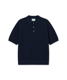 Knitted Cotton Polo Shirt  (Navy)