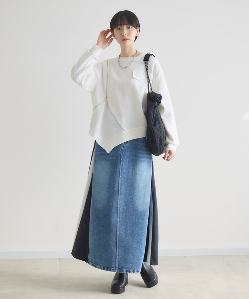 Paradise Picnic(パラダイスピクニック)の「変形ジップデザインプルオーバー(Tシャツ/カットソー・レディース・ブラック/ホワイト/グレー・FREE)」の12枚目の写真