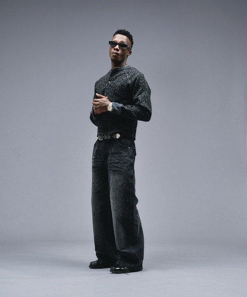 ANDER HUNK(アンダーハンク)の「13oz Whiskers Design Wide Denim Pants /13オンス ウィスカーズ デザインワイドデニムパンツ(デニムパンツ・メンズ・インディゴブルー/ブラック・SMALL/MEDIUM/LARGE)」の13枚目の写真
