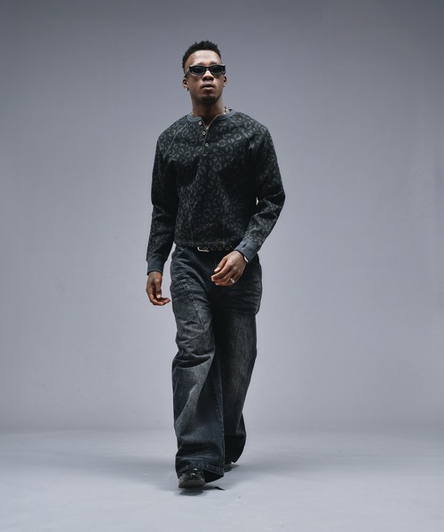 ANDER HUNK(アンダーハンク)の「13oz Whiskers Design Wide Denim Pants /13オンス ウィスカーズ デザインワイドデニムパンツ(デニムパンツ・メンズ・インディゴブルー/ブラック・SMALL/MEDIUM/LARGE)」の16枚目の写真