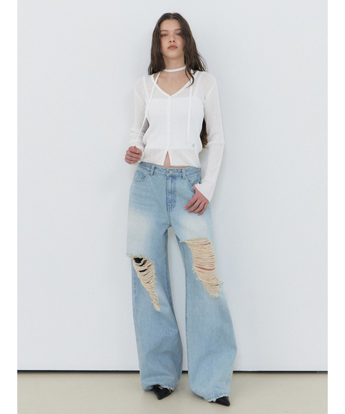 ETMON(エトモン)の「Linen Scarf Knit Cardigan, White(カーディガン/ボレロ・レディース・その他・FREE)」の5枚目の写真