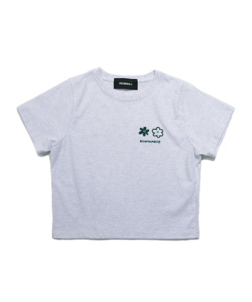 PIECEMAKER(ピースメーカー)の「DAISY CROP TEE (WHITE MELANGE)(Tシャツ/カットソー・レディース・その他・FREE)」の1枚目の写真
