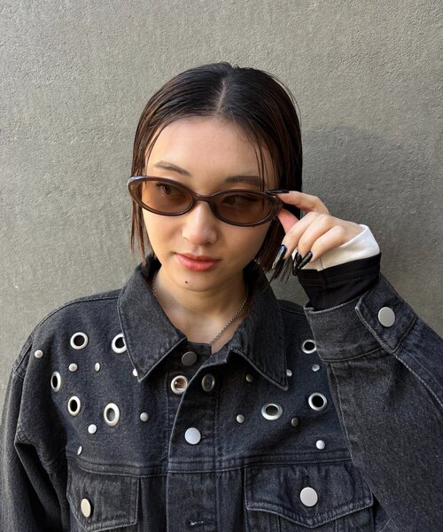 WHO'S WHO gallery（フーズフーギャラリー）の「OVAL SUNGLASSES（サングラス・レディース・ブラック/ブラウン・FREE）」の6枚目の写真