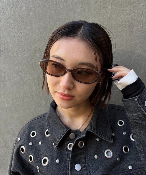 WHO'S WHO gallery（フーズフーギャラリー）の「OVAL SUNGLASSES（サングラス・レディース・ブラック/ブラウン・FREE）」の8枚目の写真