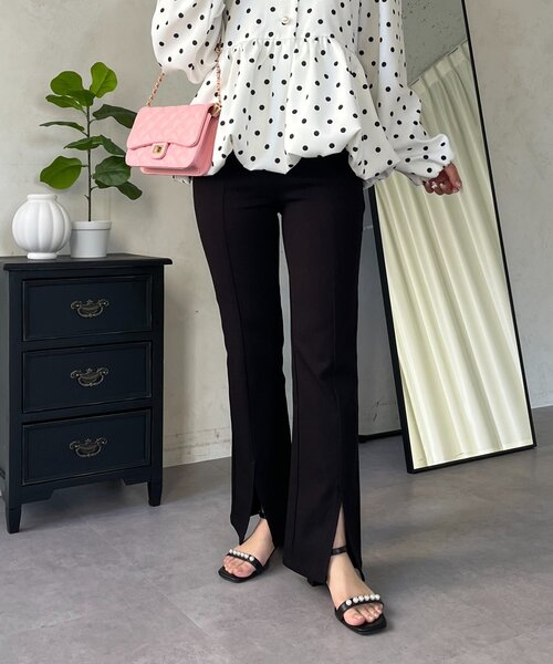 prose verse（プロズヴェール）の「【-3kg見え！】フロントスリットスーパーストレッチパンツ（その他パンツ・レディース・ブラック・PM/LARGE/TL/TM/MEDIUM/PL）」の15枚目の写真