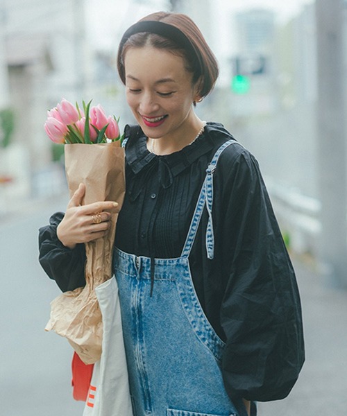 studio CLIP(スタディオクリップ)の「《高山都さんコラボ》2WAYバルーンスリーブブラウス(シャツ/ブラウス・レディース・ストライプ/オフホワイト/ブラック・FREE)」の1枚目の写真