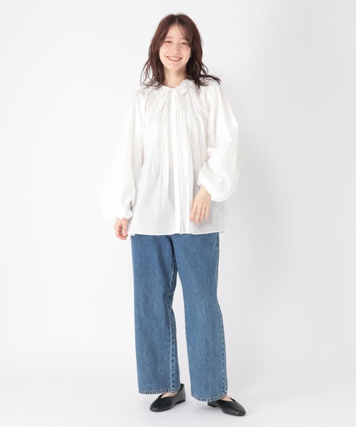 studio CLIP(スタディオクリップ)の「《高山都さんコラボ》2WAYバルーンスリーブブラウス(シャツ/ブラウス・レディース・ストライプ/オフホワイト/ブラック・FREE)」の12枚目の写真