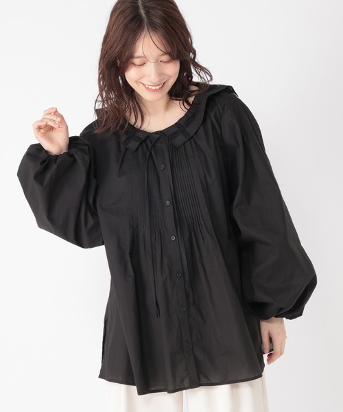 studio CLIP(スタディオクリップ)の「《高山都さんコラボ》2WAYバルーンスリーブブラウス(シャツ/ブラウス・レディース・ストライプ/オフホワイト/ブラック・FREE)」の16枚目の写真