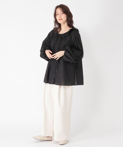 studio CLIP(スタディオクリップ)の「《高山都さんコラボ》2WAYバルーンスリーブブラウス(シャツ/ブラウス・レディース・ストライプ/オフホワイト/ブラック・FREE)」の18枚目の写真