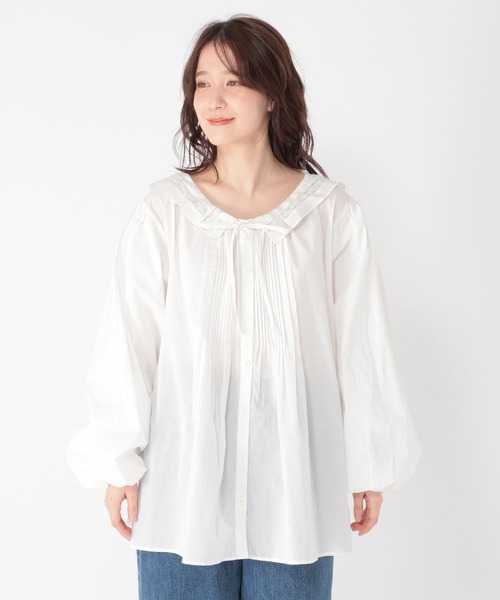 studio CLIP(スタディオクリップ)の「《高山都さんコラボ》2WAYバルーンスリーブブラウス(シャツ/ブラウス・レディース・ストライプ/オフホワイト/ブラック・FREE)」の19枚目の写真