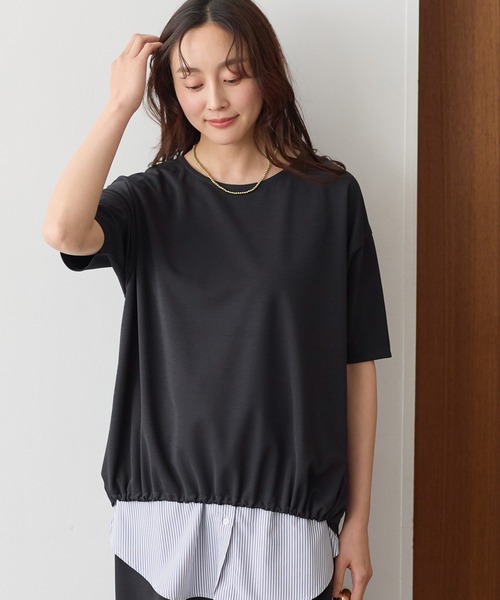 Elura(エルーラ)の「カノコジャージーブラウス/659962(シャツ/ブラウス・レディース・ブラウン/チャコールグレー・FREE)」の1枚目の写真